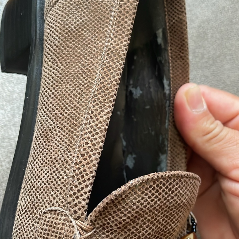Stuart Weitzman Lizard Print Loafers Bead Spain - Picture 7 of 7